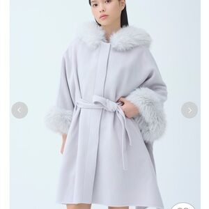 Celford Women's Poncho with Faux Fur Trim